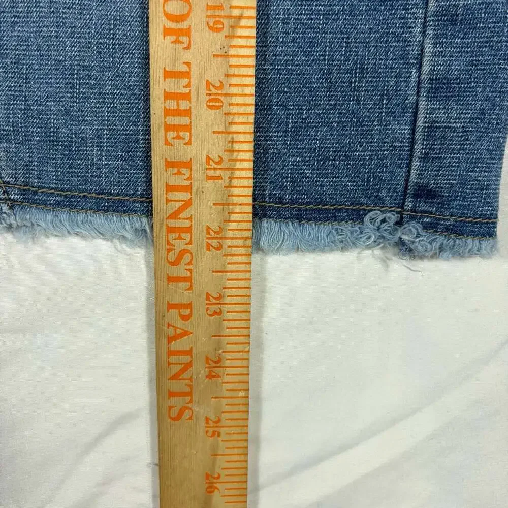 Y2K Aeropostale Denim Skirt Size 0 Blue Cotton Raw Hem